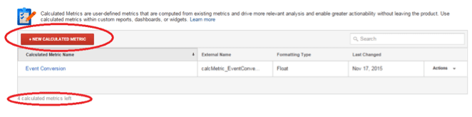 New Calculated Metric